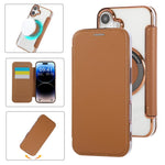 Étui de téléphone en cuir végétalien plaqué magnétique ultra-mince, pour iPhone 16 Pro, pour iPhone 16 Plus, pour iPhone 16, pour iPhone 15 Pro Max, pour iPhone 15 Pro, pour iPhone 15 Plus / 14 Plus