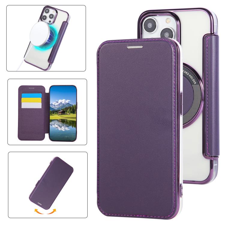 Étui de téléphone en cuir végétalien plaqué magnétique ultra-mince, pour iPhone 16 Pro, pour iPhone 16 Plus, pour iPhone 16, pour iPhone 15 Pro Max, pour iPhone 15 Pro, pour iPhone 15 Plus / 14 Plus