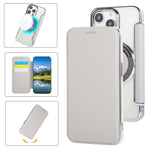 Étui de téléphone en cuir végétalien plaqué magnétique ultra-mince, pour iPhone 16 Pro, pour iPhone 16 Plus, pour iPhone 16, pour iPhone 15 Pro Max, pour iPhone 15 Pro, pour iPhone 15 Plus / 14 Plus