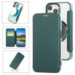 Étui de téléphone en cuir végétalien plaqué magnétique ultra-mince, pour iPhone 16 Pro, pour iPhone 16 Plus, pour iPhone 16, pour iPhone 15 Pro Max, pour iPhone 15 Pro, pour iPhone 15 Plus / 14 Plus