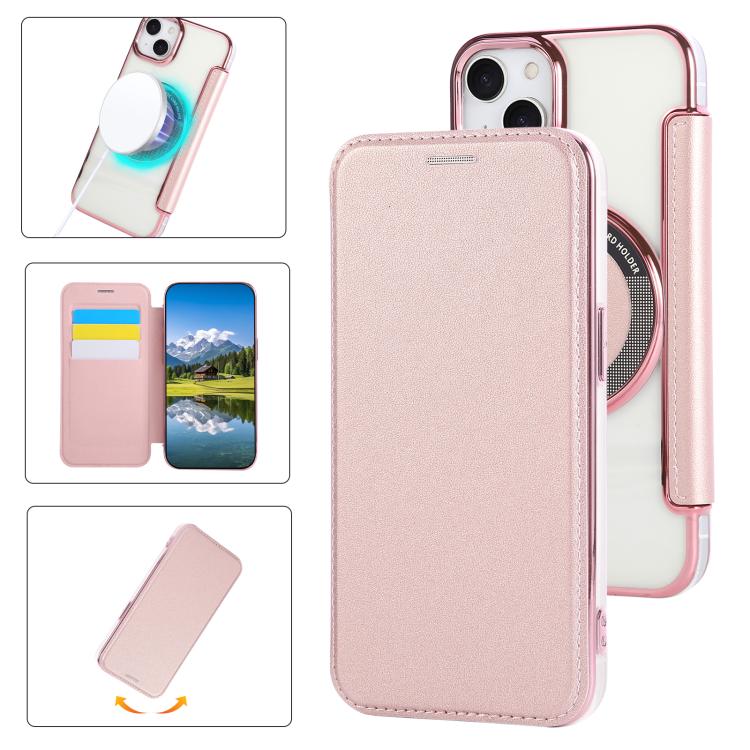 Étui de téléphone en cuir végétalien ultra-fin avec placage magnétique, Pour iPhone 15, Pour iPhone 14 / 13, Pour iPhone 14 Pro, Pour iPhone 14 Pro Max, Pour iPhone 13 Pro Max, Pour iPhone 13 Pro
