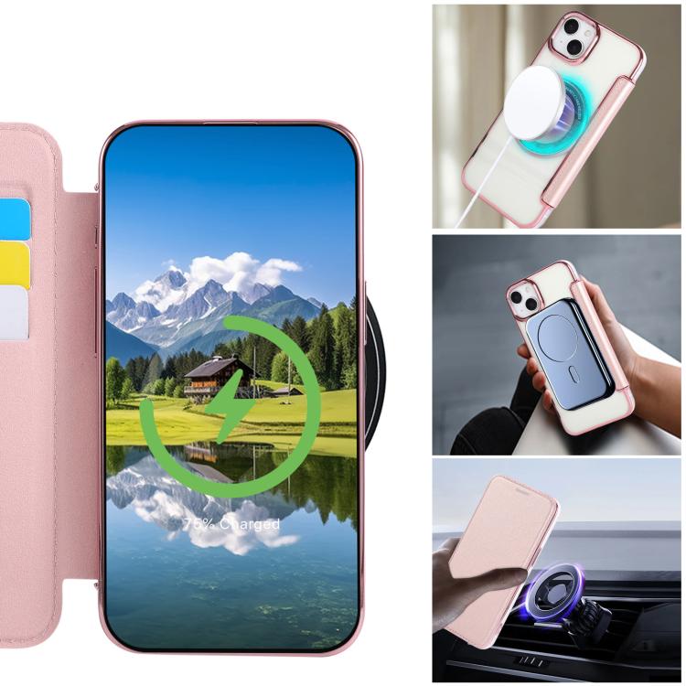 Étui de téléphone en cuir végétalien ultra-fin avec placage magnétique, Pour iPhone 15, Pour iPhone 14 / 13, Pour iPhone 14 Pro, Pour iPhone 14 Pro Max, Pour iPhone 13 Pro Max, Pour iPhone 13 Pro