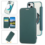 Étui de téléphone en cuir végétalien ultra-fin avec placage magnétique, Pour iPhone 15, Pour iPhone 14 / 13, Pour iPhone 14 Pro, Pour iPhone 14 Pro Max, Pour iPhone 13 Pro Max, Pour iPhone 13 Pro