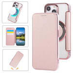 Étui de téléphone en cuir végétalien ultra-fin avec placage magnétique, Pour iPhone 15, Pour iPhone 14 / 13, Pour iPhone 14 Pro, Pour iPhone 14 Pro Max, Pour iPhone 13 Pro Max, Pour iPhone 13 Pro