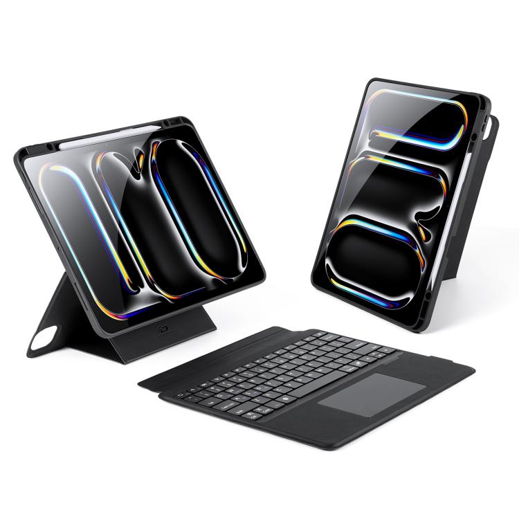 Étui de tablette DUX DUCIS DK Series avec clavier sans fil magnétique rétroéclairé en cuir vegan, pour iPad Pro 13 2025 / 2024, pour iPad Pro 11 2025 / 2024, pour iPad 2025 / 2022, pour iPad Air 11 2025 / 2024, pour iPad Air 13 2025 / 2024...