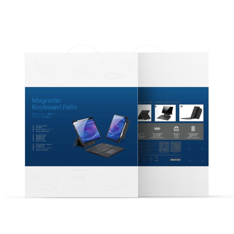 Étui de tablette DUX DUCIS DK Series avec clavier sans fil magnétique rétroéclairé en cuir vegan, pour iPad Pro 13 2025 / 2024, pour iPad Pro 11 2025 / 2024, pour iPad 2025 / 2022, pour iPad Air 11 2025 / 2024, pour iPad Air 13 2025 / 2024...