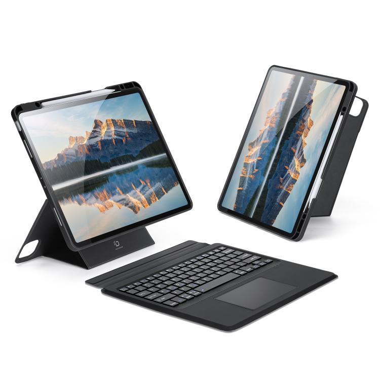Étui de tablette DUX DUCIS DK Series avec clavier sans fil magnétique rétroéclairé en cuir vegan, pour iPad Pro 13 2025 / 2024, pour iPad Pro 11 2025 / 2024, pour iPad 2025 / 2022, pour iPad Air 11 2025 / 2024, pour iPad Air 13 2025 / 2024...