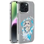 Coque de téléphone magnétique électroplaquée en cuir vegan brodée de graffitis, pour iPhone 14 Plus, pour iPhone 14, pour iPhone 14 Pro, pour iPhone 14 Pro Max