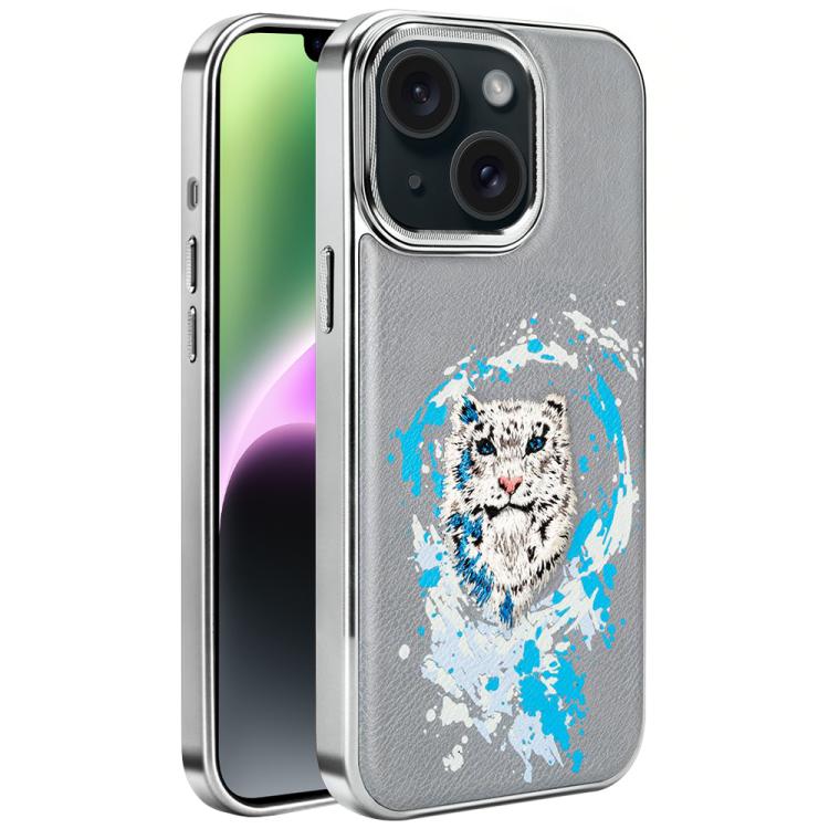 Coque de téléphone magnétique électroplaquée en cuir vegan brodée de graffitis, pour iPhone 14 Plus, pour iPhone 14, pour iPhone 14 Pro, pour iPhone 14 Pro Max