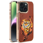 Coque de téléphone magnétique électroplaquée en cuir vegan brodée de graffitis, pour iPhone 14 Plus, pour iPhone 14, pour iPhone 14 Pro, pour iPhone 14 Pro Max