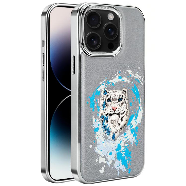 Coque de téléphone magnétique électroplaquée en cuir vegan brodée de graffitis, pour iPhone 14 Plus, pour iPhone 14, pour iPhone 14 Pro, pour iPhone 14 Pro Max