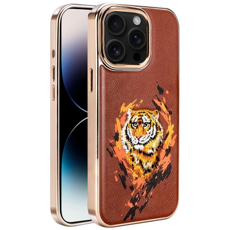 Coque de téléphone magnétique électroplaquée en cuir vegan brodée de graffitis, pour iPhone 14 Plus, pour iPhone 14, pour iPhone 14 Pro, pour iPhone 14 Pro Max