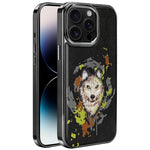 Coque de téléphone magnétique électroplaquée en cuir vegan brodée de graffitis, pour iPhone 14 Plus, pour iPhone 14, pour iPhone 14 Pro, pour iPhone 14 Pro Max