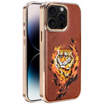 Coque de téléphone magnétique électroplaquée en cuir vegan brodée de graffitis, pour iPhone 14 Plus, pour iPhone 14, pour iPhone 14 Pro, pour iPhone 14 Pro Max