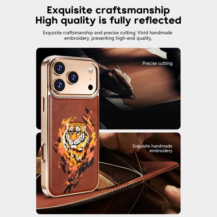 Coque de téléphone magnétique électroplaquée en cuir vegan brodée de graffitis, pour iPhone 14 Plus, pour iPhone 14, pour iPhone 14 Pro, pour iPhone 14 Pro Max