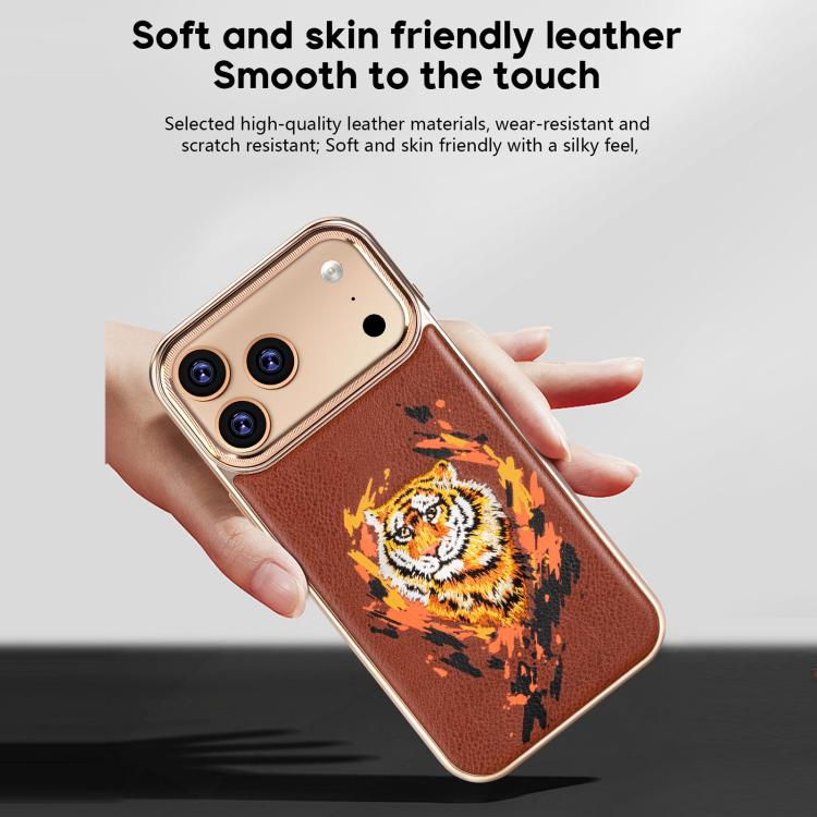 Coque de téléphone magnétique électroplaquée en cuir vegan brodée de graffitis, pour iPhone 14 Plus, pour iPhone 14, pour iPhone 14 Pro, pour iPhone 14 Pro Max