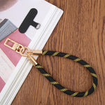 Dragonne courte pour téléphone avec boucle dorée