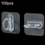 Lot de 100 crochets ronds adhésifs transparents multifonctionnels
