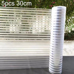 5pcs/Paquet Autocollant en verre dépoli à rayures anti-collision et anti-électricité statique, Petites rayures 30cm x 1m, Petites rayures 40cm x 1m, Petites rayures 50cm x 1m, Grandes rayures 30cm x 1m, Grandes rayures 40cm x 1m, Grandes rayures 50cm x 1m