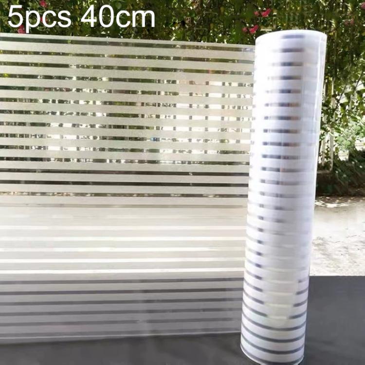 5pcs/Paquet Autocollant en verre dépoli à rayures anti-collision et anti-électricité statique, Petites rayures 30cm x 1m, Petites rayures 40cm x 1m, Petites rayures 50cm x 1m, Grandes rayures 30cm x 1m, Grandes rayures 40cm x 1m, Grandes rayures 50cm x 1m