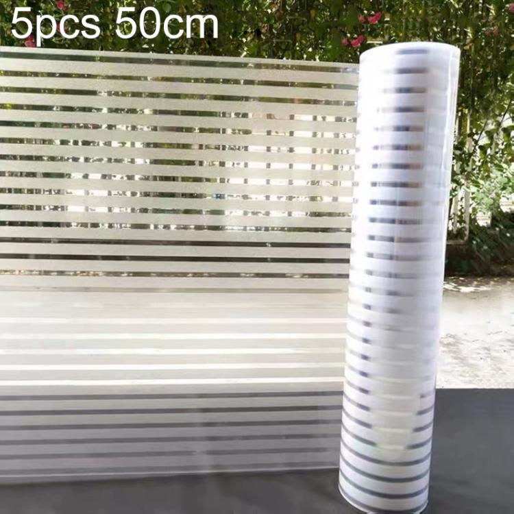 5pcs/Paquet Autocollant en verre dépoli à rayures anti-collision et anti-électricité statique, Petites rayures 30cm x 1m, Petites rayures 40cm x 1m, Petites rayures 50cm x 1m, Grandes rayures 30cm x 1m, Grandes rayures 40cm x 1m, Grandes rayures 50cm x 1m