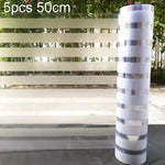 5pcs/Paquet Autocollant en verre dépoli à rayures anti-collision et anti-électricité statique, Petites rayures 30cm x 1m, Petites rayures 40cm x 1m, Petites rayures 50cm x 1m, Grandes rayures 30cm x 1m, Grandes rayures 40cm x 1m, Grandes rayures 50cm x 1m
