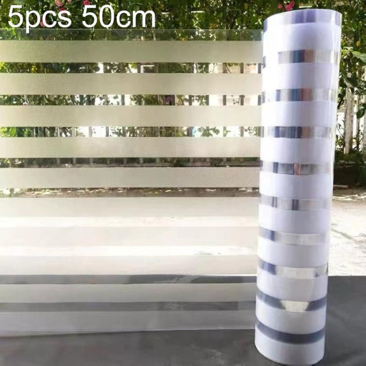 5pcs/Paquet Autocollant en verre dépoli à rayures anti-collision et anti-électricité statique, Petites rayures 30cm x 1m, Petites rayures 40cm x 1m, Petites rayures 50cm x 1m, Grandes rayures 30cm x 1m, Grandes rayures 40cm x 1m, Grandes rayures 50cm x 1m