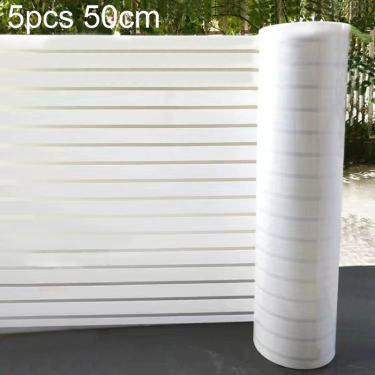 5pcs/Paquet Autocollant en verre dépoli à rayures anti-collision et anti-électricité statique, Petites rayures 30cm x 1m, Petites rayures 40cm x 1m, Petites rayures 50cm x 1m, Grandes rayures 30cm x 1m, Grandes rayures 40cm x 1m, Grandes rayures 50cm x 1m