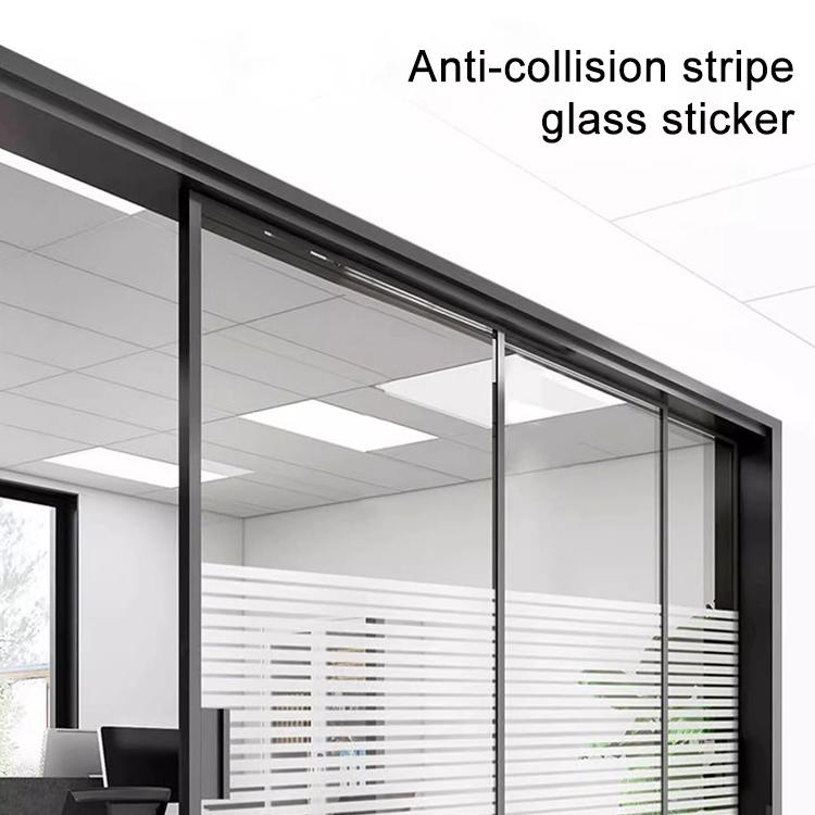 5pcs/Paquet Autocollant en verre dépoli à rayures anti-collision et anti-électricité statique, Petites rayures 30cm x 1m, Petites rayures 40cm x 1m, Petites rayures 50cm x 1m, Grandes rayures 30cm x 1m, Grandes rayures 40cm x 1m, Grandes rayures 50cm x 1m