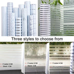 5pcs/Paquet Autocollant en verre dépoli à rayures anti-collision et anti-électricité statique, Petites rayures 30cm x 1m, Petites rayures 40cm x 1m, Petites rayures 50cm x 1m, Grandes rayures 30cm x 1m, Grandes rayures 40cm x 1m, Grandes rayures 50cm x 1m