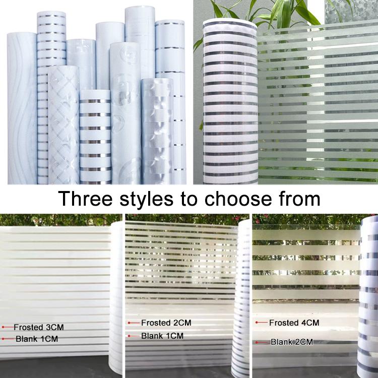 5pcs/Paquet Autocollant en verre dépoli à rayures anti-collision et anti-électricité statique, Petites rayures 30cm x 1m, Petites rayures 40cm x 1m, Petites rayures 50cm x 1m, Grandes rayures 30cm x 1m, Grandes rayures 40cm x 1m, Grandes rayures 50cm x 1m
