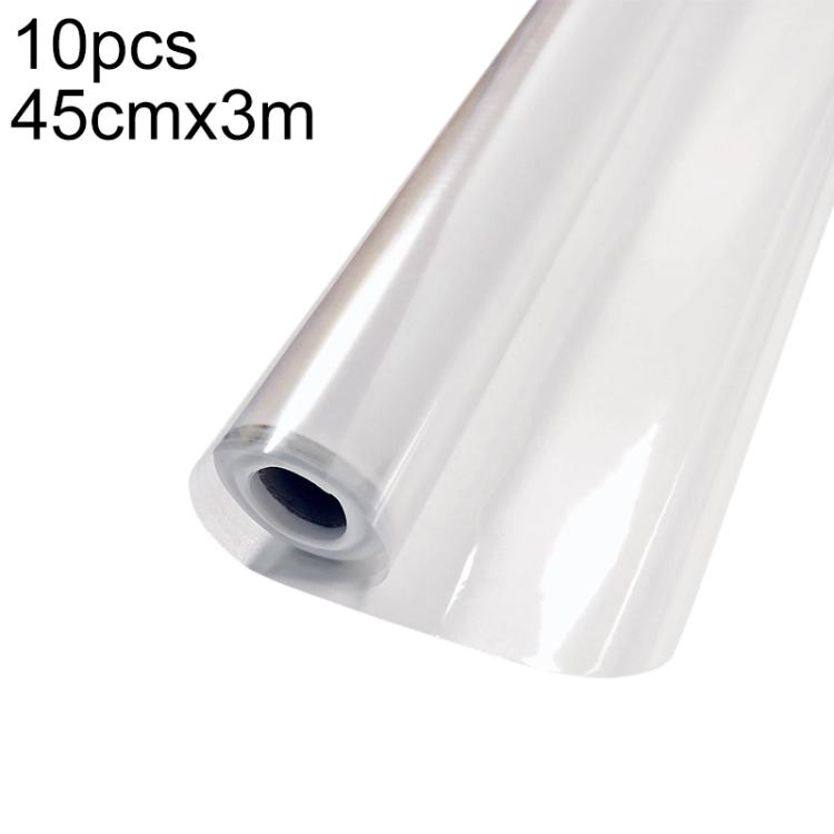 Lot de 10 films de protection murale transparents sans résidus, par adsorption électrostatique, 45 cm de large x 1 m, 45 cm de large x 2 m, 45 cm de large x 3 m, 45 cm de large x 5 m, 45 cm de large x 10 m