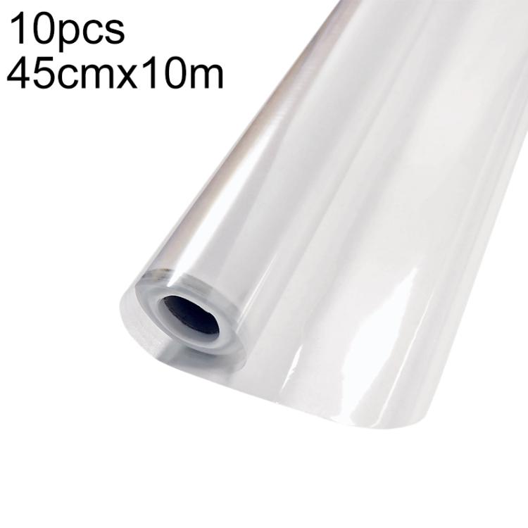 Lot de 10 films de protection murale transparents sans résidus, par adsorption électrostatique, 45 cm de large x 1 m, 45 cm de large x 2 m, 45 cm de large x 3 m, 45 cm de large x 5 m, 45 cm de large x 10 m