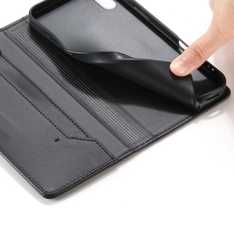 Stitched Line Magnetic RFID Vegan Leather Phone Case, For iPhone X / XS, For iPhone XR, For iPhone XS Max, For iPhone 8 Plus / 7 Plus
