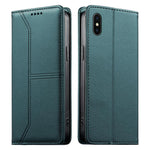 Stitched Line Magnetic RFID Vegan Leather Phone Case, For iPhone X / XS, For iPhone XR, For iPhone XS Max, For iPhone 8 Plus / 7 Plus
