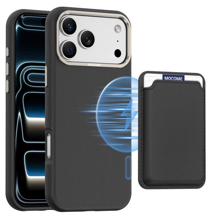 Étui de Téléphone Pochette pour Cartes Magnétiques Mocome Plain, Pour iPhone 17 Pro Max, Pour iPhone 17 Pro