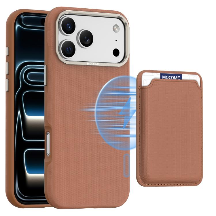 Étui de Téléphone Pochette pour Cartes Magnétiques Mocome Plain, Pour iPhone 17 Pro Max, Pour iPhone 17 Pro