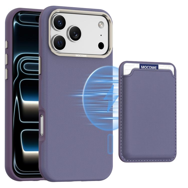 Étui de Téléphone Pochette pour Cartes Magnétiques Mocome Plain, Pour iPhone 17 Pro Max, Pour iPhone 17 Pro