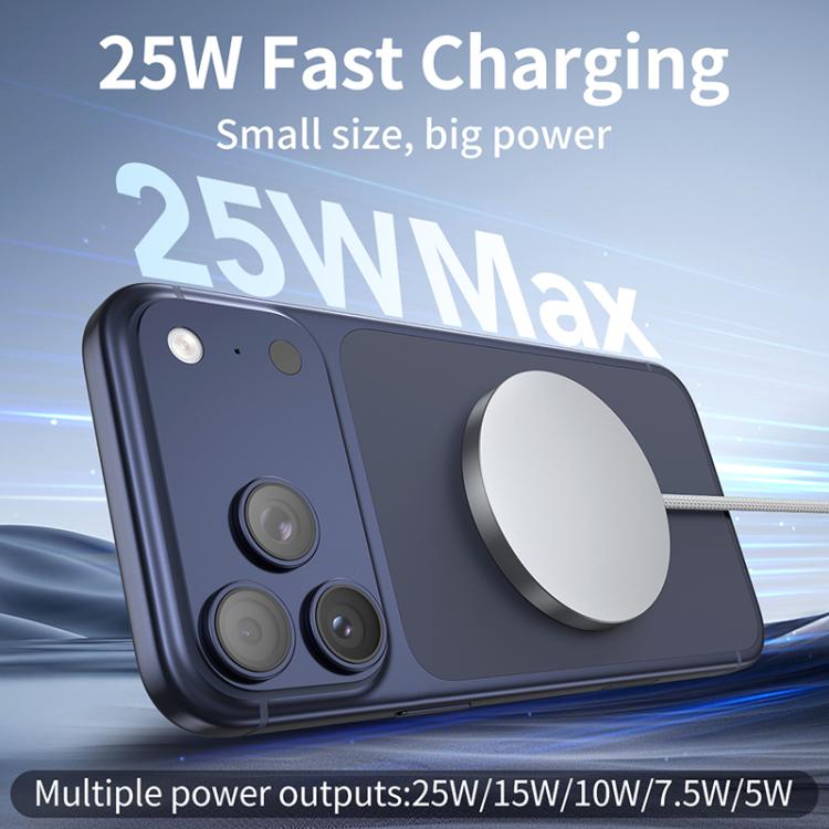 Chargeur sans fil magnétique portable QI2 25W interface USB-C / Type-C