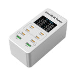 Chargeur multi-ports de bureau A8C avec 2 ports USB-A et 6 ports USB-C / Type-C et affichage numérique, prise US, prise EU, prise UK, prise AU