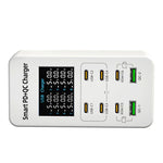 Chargeur multi-ports de bureau A8C avec 2 ports USB-A et 6 ports USB-C / Type-C et affichage numérique, prise US, prise EU, prise UK, prise AU