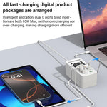 Chargeur multi-ports de bureau A8C avec 2 ports USB-A et 6 ports USB-C / Type-C et affichage numérique, prise US, prise EU, prise UK, prise AU