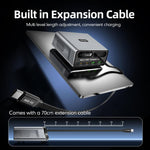 WXL-60C Station de charge de bureau multi-ports 6 en 1 avec deux câbles télescopiques intégrés, WXL-60C