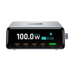 Station de charge de bureau haute puissance GaN à écran intelligent WXL-60D de 2,3 pouces, WXL-60D