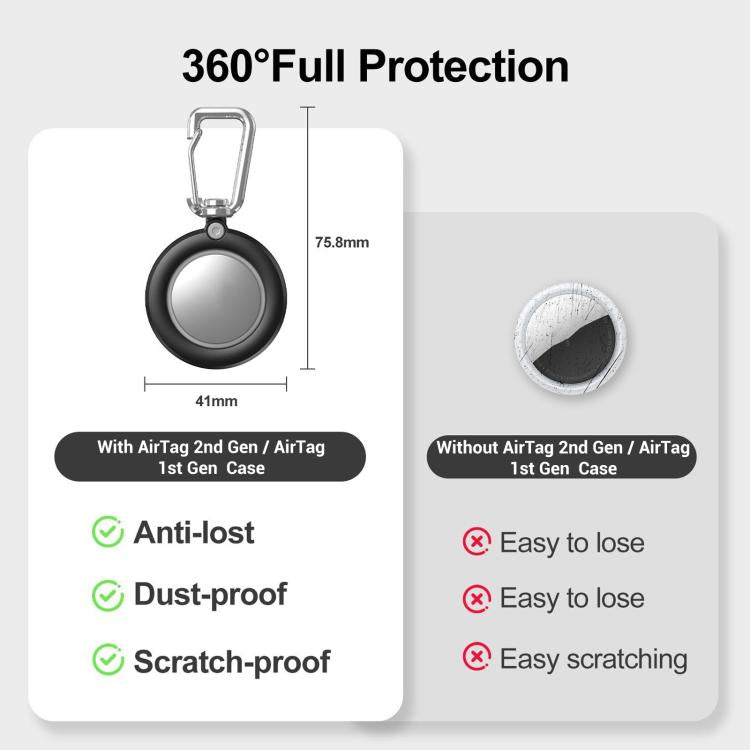 Étui de protection étanche entièrement fermé XDcase avec crochet, pour AirTag 2e génération / 1re génération