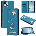Étui de téléphone en cuir végétalien clouté de diamants motif ballerine avec protection RFID, Pour iPhone 16 Pro, Pour iPhone 16 Plus, Pour iPhone 16, Pour iPhone 15 Pro Max, Pour iPhone 15 Pro, Pour iPhone 15 Plus