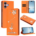Étui de téléphone en cuir végétalien clouté de diamants motif ballerine avec protection RFID, Pour iPhone 16 Pro, Pour iPhone 16 Plus, Pour iPhone 16, Pour iPhone 15 Pro Max, Pour iPhone 15 Pro, Pour iPhone 15 Plus