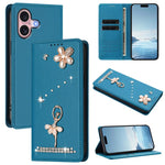 Étui de téléphone en cuir végétalien clouté de diamants motif ballerine avec protection RFID, Pour iPhone 16 Pro, Pour iPhone 16 Plus, Pour iPhone 16, Pour iPhone 15 Pro Max, Pour iPhone 15 Pro, Pour iPhone 15 Plus