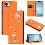 Étui de téléphone en cuir végétalien Ballet Girl avec diamants et protection RFID, pour iPhone 17e / 16e, pour iPhone 17 Pro Max, pour iPhone 17 Pro, pour iPhone 17, pour iPhone Air, pour iPhone 16 Pro Max
