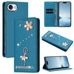 Étui de téléphone en cuir végétalien Ballet Girl avec diamants et protection RFID, pour iPhone 17e / 16e, pour iPhone 17 Pro Max, pour iPhone 17 Pro, pour iPhone 17, pour iPhone Air, pour iPhone 16 Pro Max